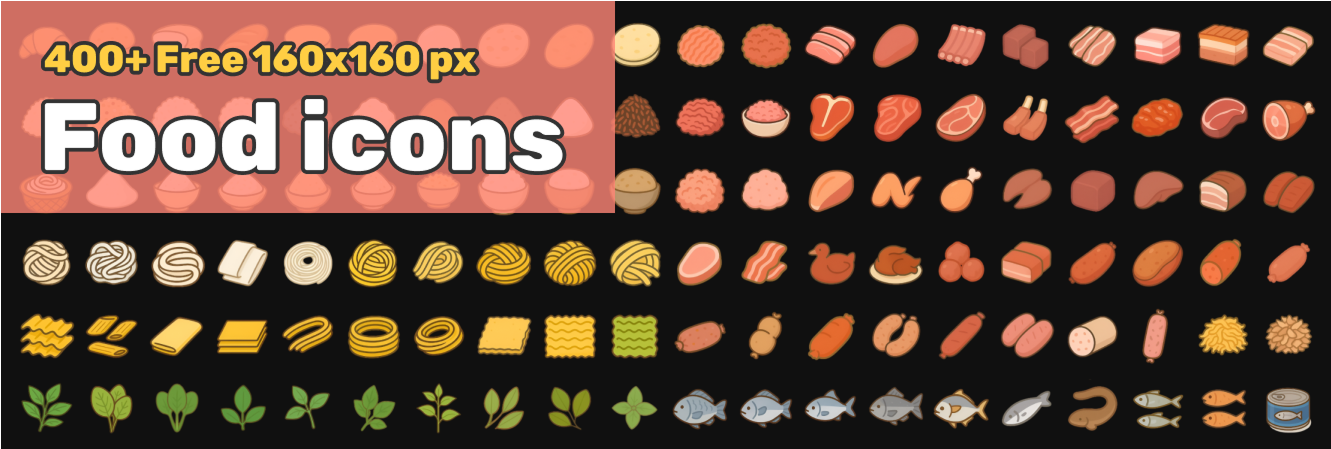 400+ Free 160x160 Food Icons